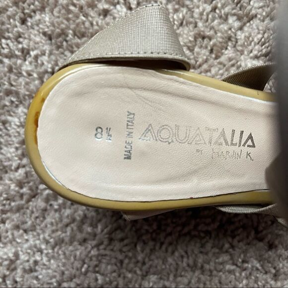 Aquatalia by Marvin K Tan Patent Strappy Wedge Sandals; SZ 8.5; Good Condition - Picture 7 of 16
